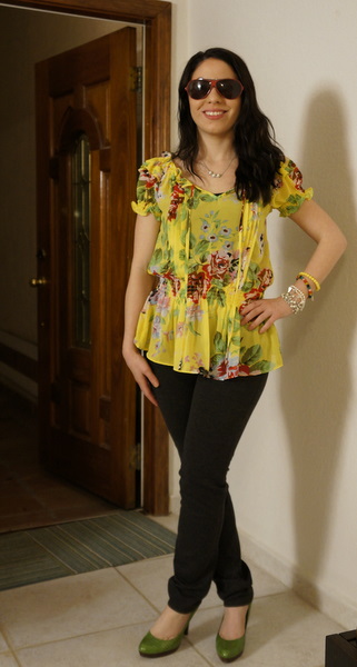 Yellow floral spring top 