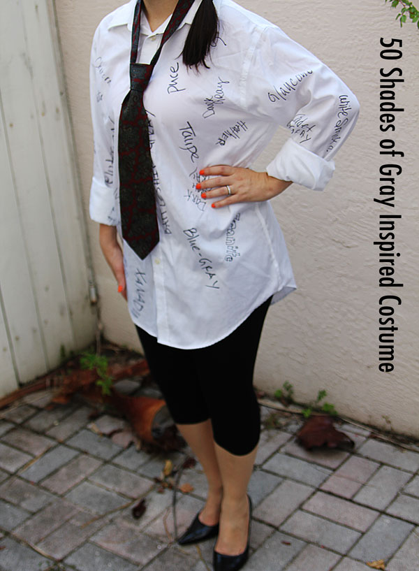50 Shades of Grey Costume with all the shades of grey - easy DIY costume with permanent marker 
