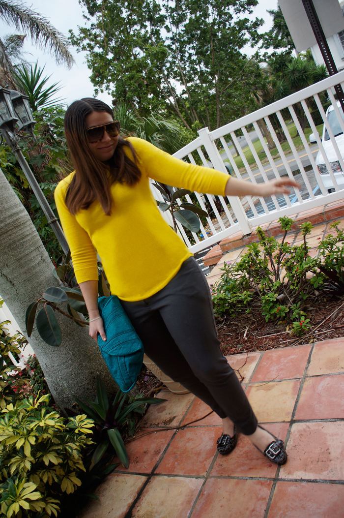 yellow-sweater, how to wear yellow to work 