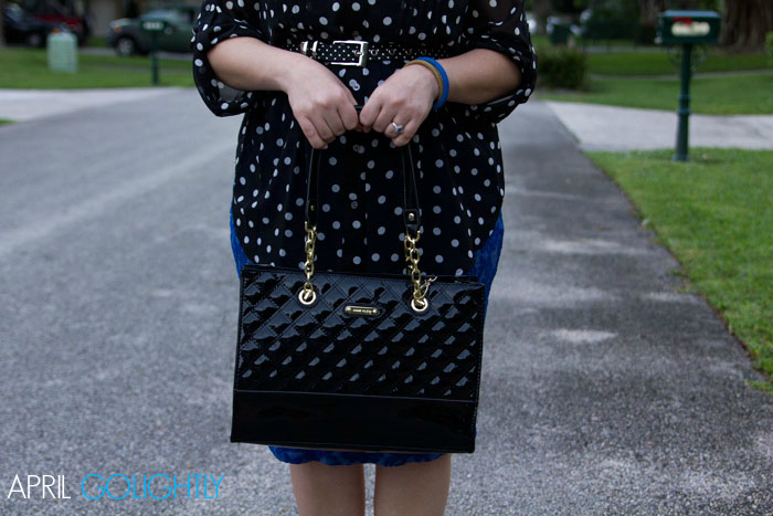 Patent Leather Black Quilted Bag by Ann Klein #aprilgolightly April Golightly