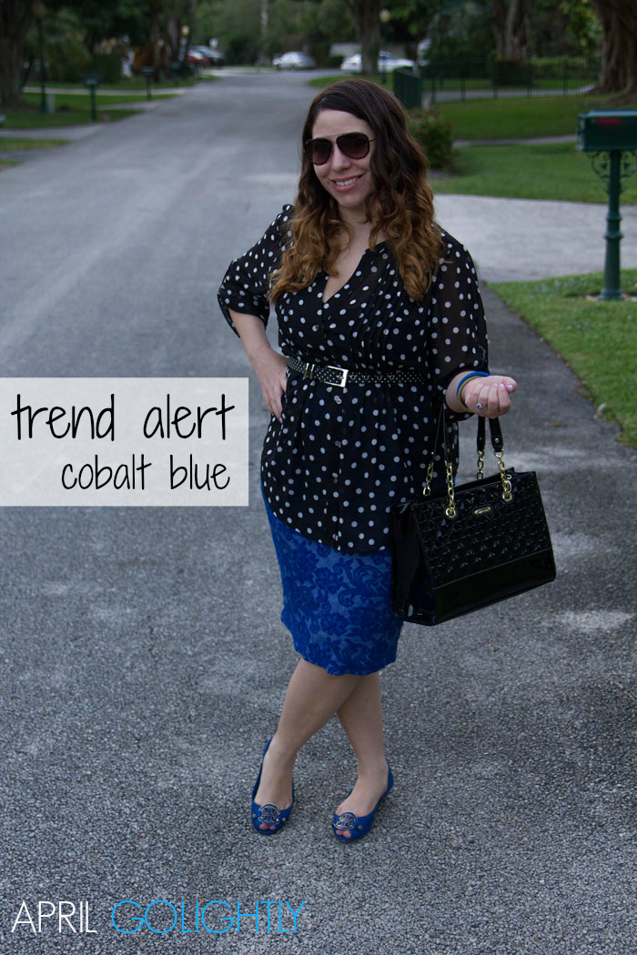 Trend Alert Cobalt Blue Lace Skirt from Shoppin Minute worn by April Golightly Boca Raton Florida Fashion Blogger #aprilgolightly