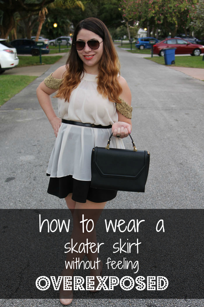 How to Wear a Skater Skirt Without Feeling Overexposed by Fashion Blogger April Golightly aprilgolightly.com