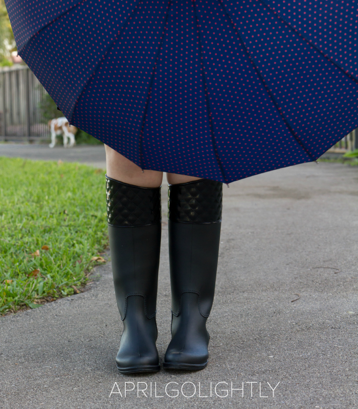 Stylish Rain Boots and umbrella