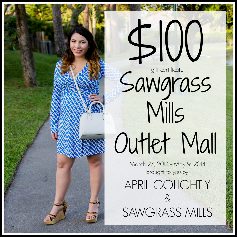 $100 Sawgrass Mills Gift Certificate from AprilGolightly.com