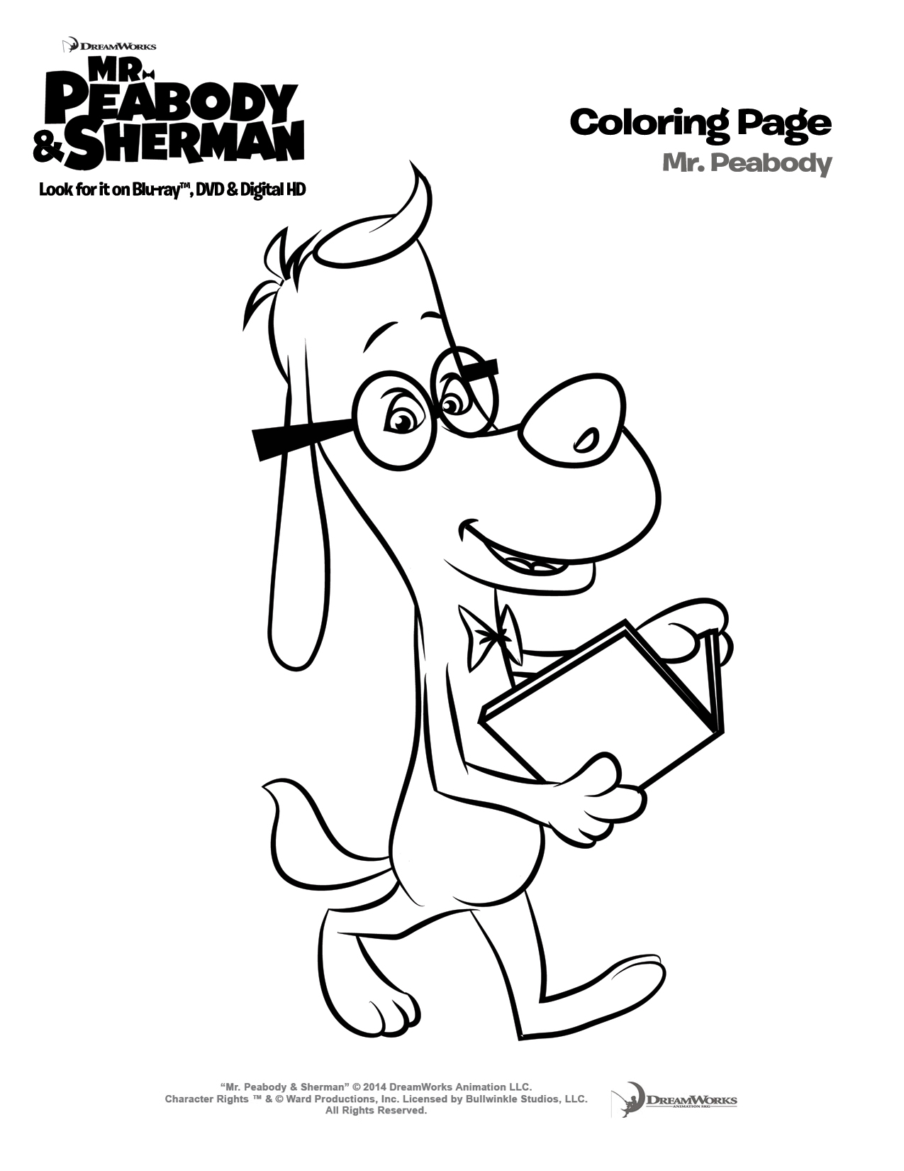 Mr. Peabody and Sherman coloring sheets