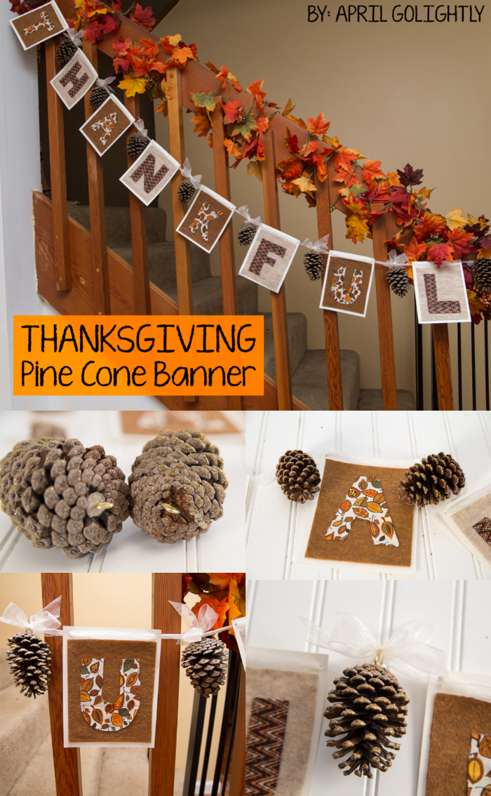 Thanksgiving Pine Cone Banner DIY