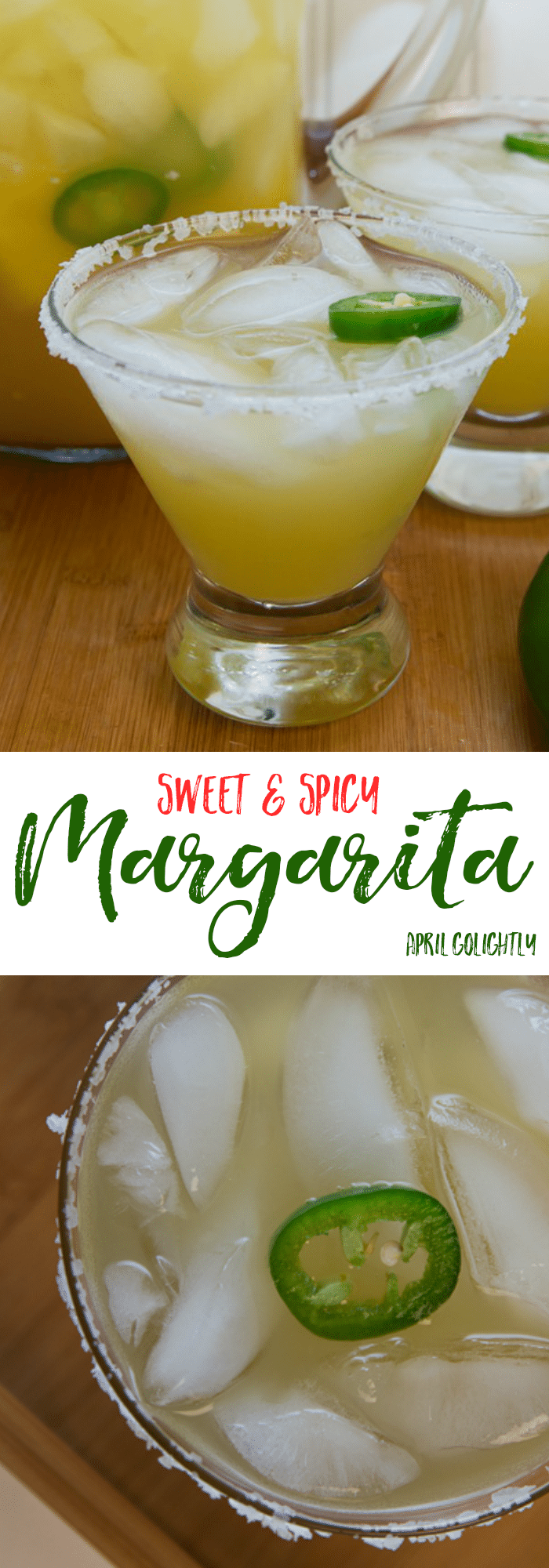 Sweet and Spicy Margarita Recipe that is skinny and made on the rocks or frozen in a pitcher to be served at a party