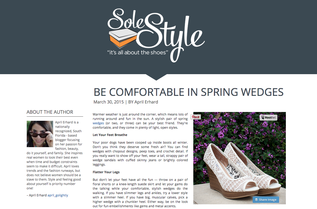 BE COMFORTABLE IN SPRING WEDGES