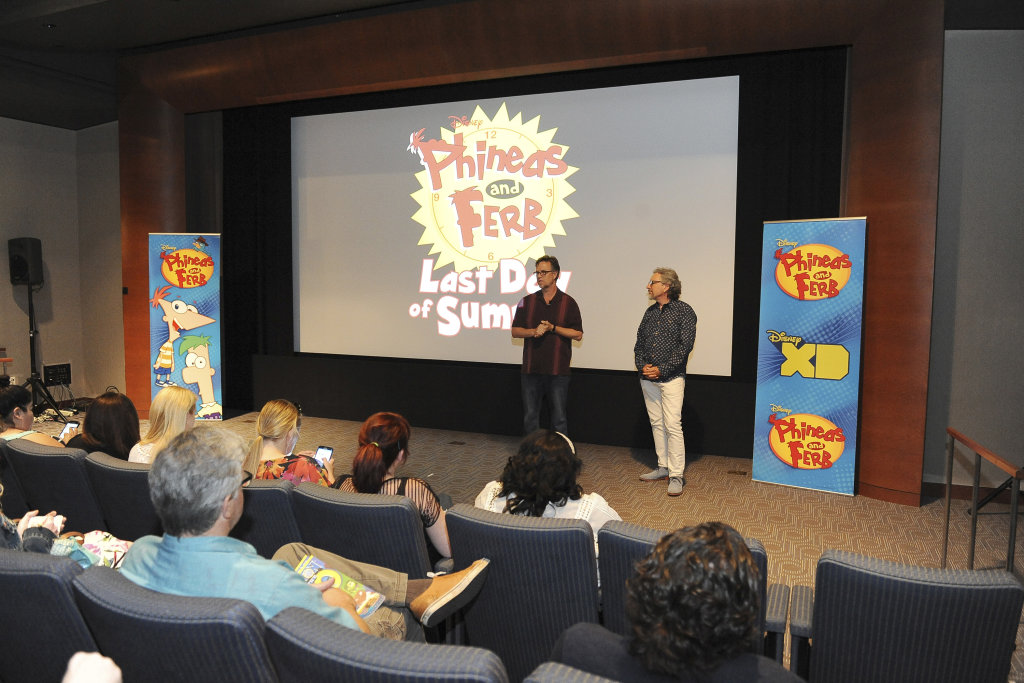 PHINEAS AND FERB - "Phineas and Ferb" creators and executive producers Dan Povenmire and Jeff "Swampy" Marsh at a screening event to promote the "Last Day of Summer" in Burbank California on Monday, June 8. "Phineas and Ferb: Last Day of Summer," premieres Friday, June 12 at 9:00 p.m. ET/PT as a simulcast on Disney XD and Disney Channel. (Disney XD/Valerie Macon) DAN POVENMIRE (CO-CREATOR/EXECUTIVE PRODUCER, "PHINEAS AND FERB"), JEFF "SWAMPY" MARSH (CO-CREATOR/EXECUTIVE PRODUCER, "PHINEAS AND FERB")
