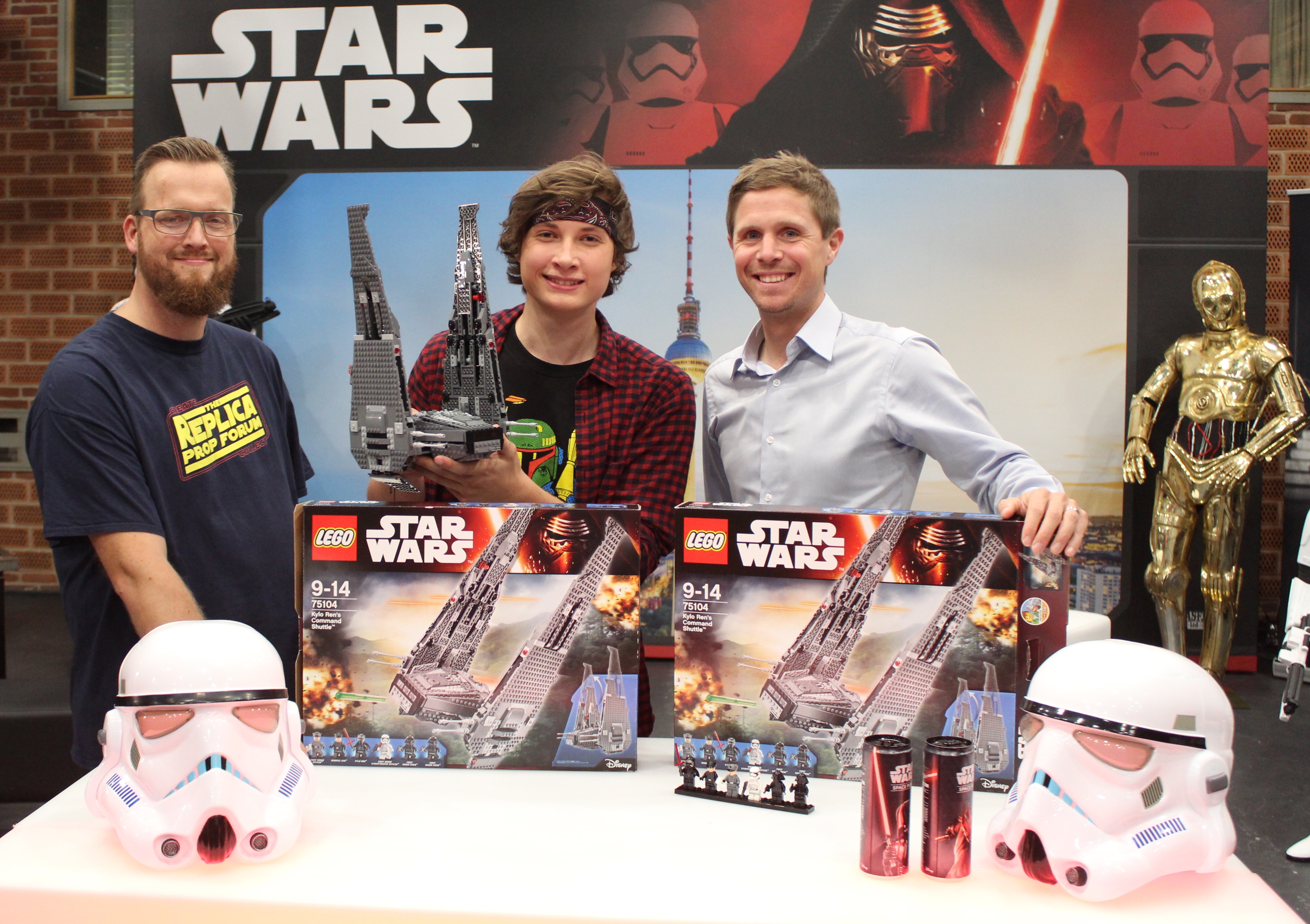 Reyst, a digital star from the Maker Studios network, unboxed LEGO Star Wars Kylo Ren’s Command Shuttle in Berlin, Germany on 3 September 2015 as part of the epic global event marking the countdown to ‘Force Friday’ when merchandise from the highly anticipated new movie goes on sale. Fans can tune in to watch live unboxing events, which unfolds over 18 hours, in 15 different cities and 12 countries on the YouTube Star Wars channel. Retailers around the the globe will open their doors at midnight on 9/4 and fans can document their experiences using #ForceFriday.