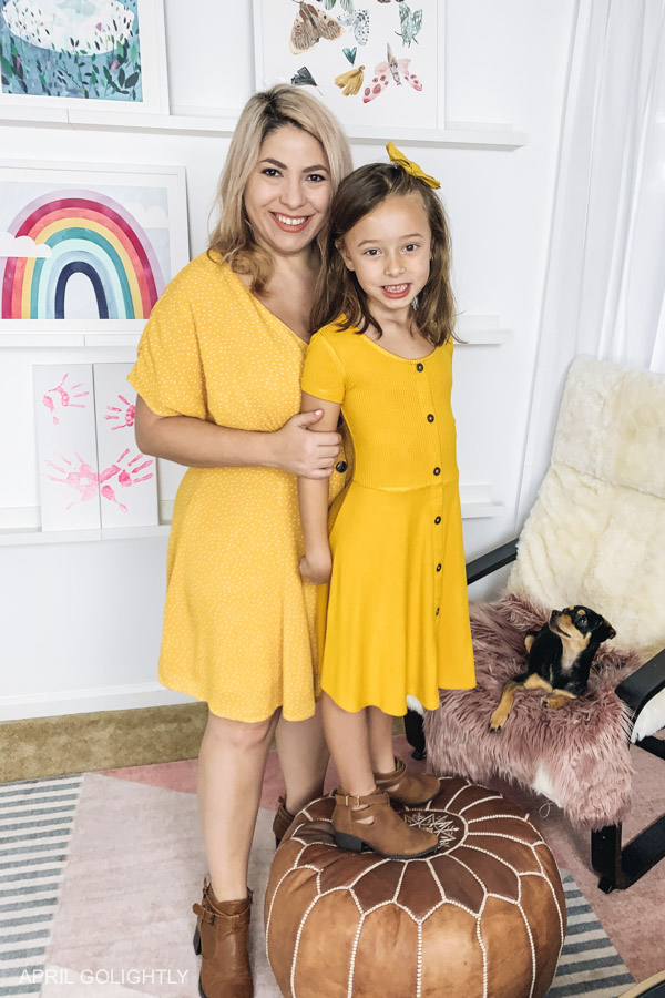 Mommy and Me Mustard Yellow Dresses 