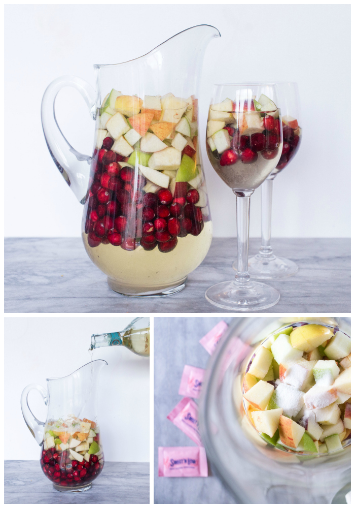 Low Calorie Cranberry Apple Sangria Wine Cocktail 