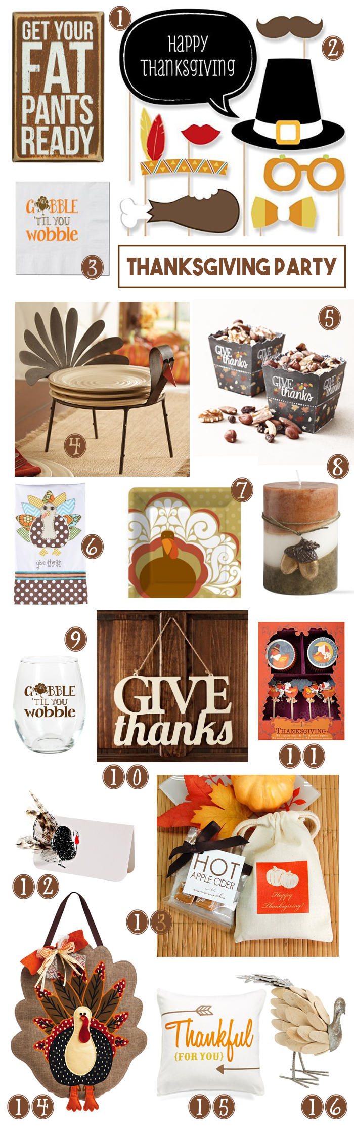 Thanksgiving Decorations Fall Holiday DIY Decor Supplies for the table 