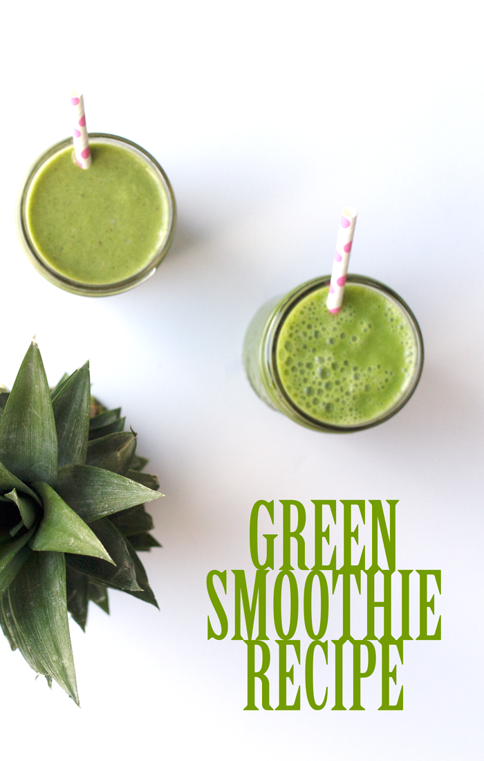 Green Smoothie Recipe - Very easy to make to get healthy and start your day with fruits and vegetables from April Golightly 