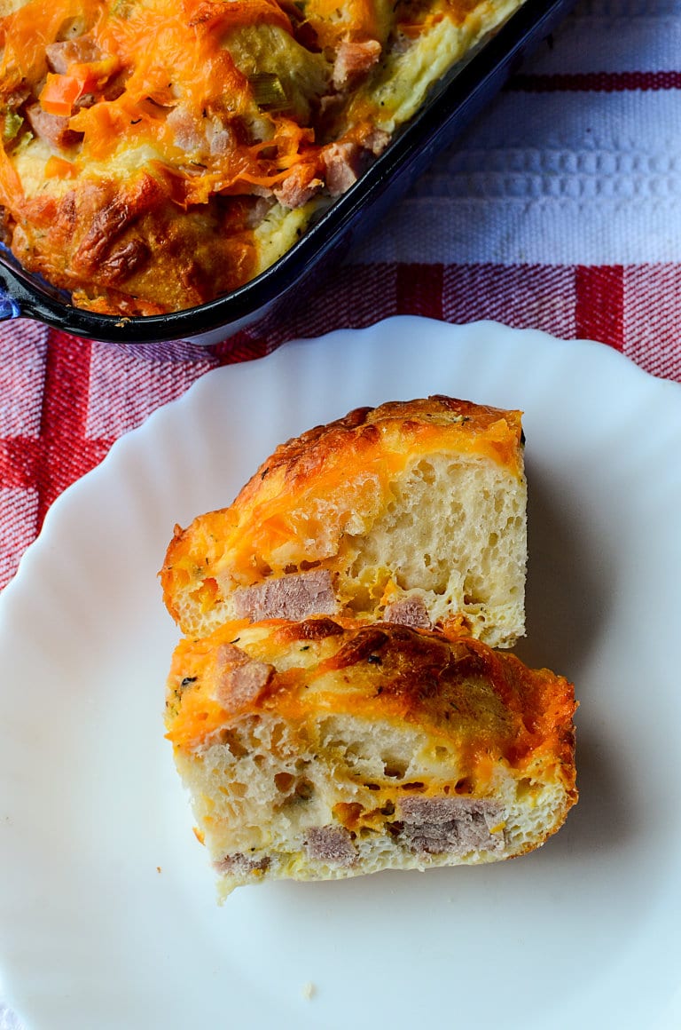 Ham Egg Casserole with Biscuits April Golightly