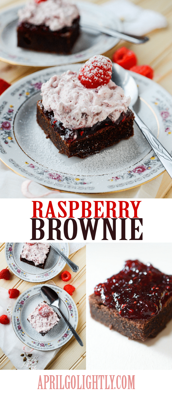 Raspberry Chocolate Brownies Recipe that is easy to make by April Golightly 