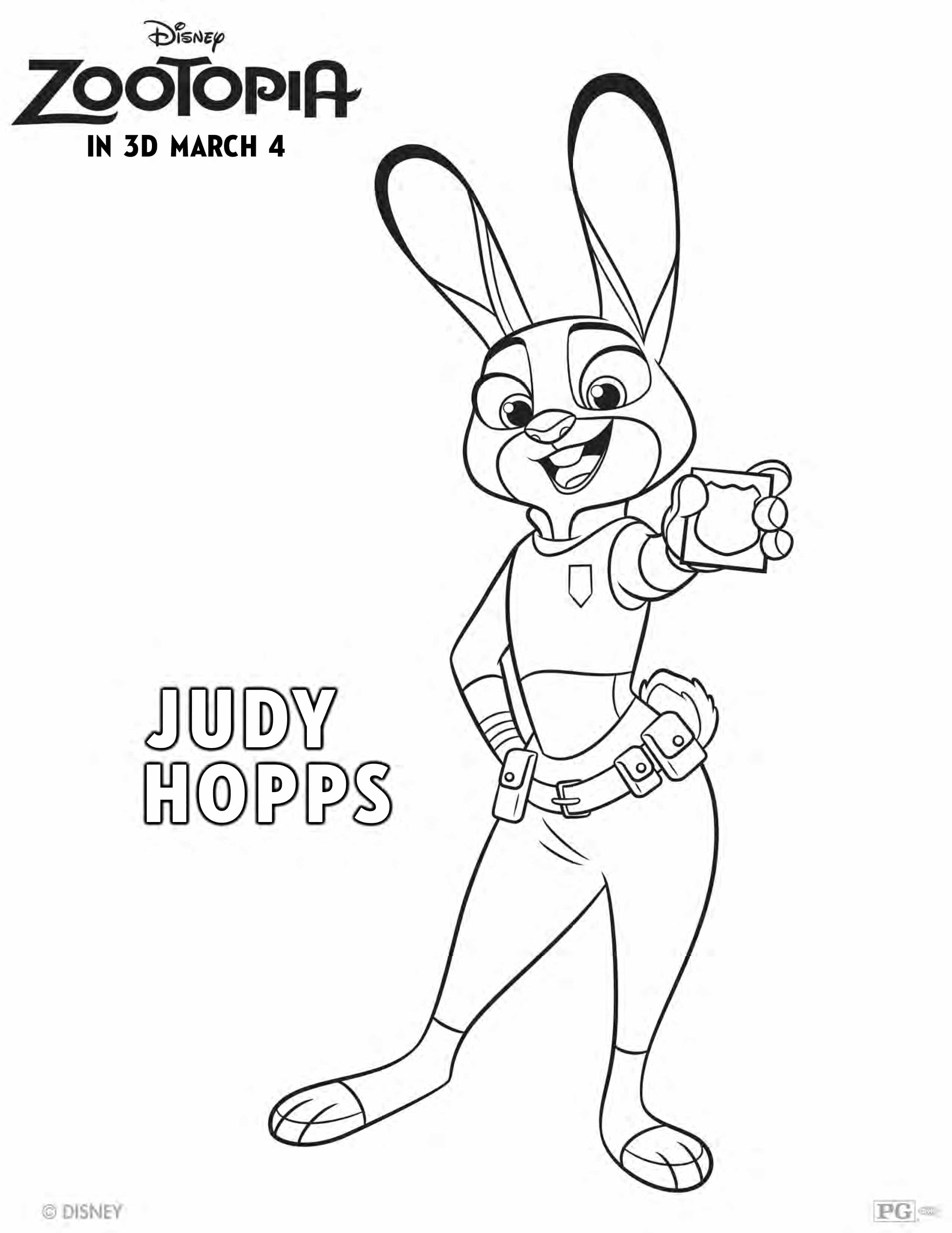 Zootopia Coloring Sheets - April Golightly