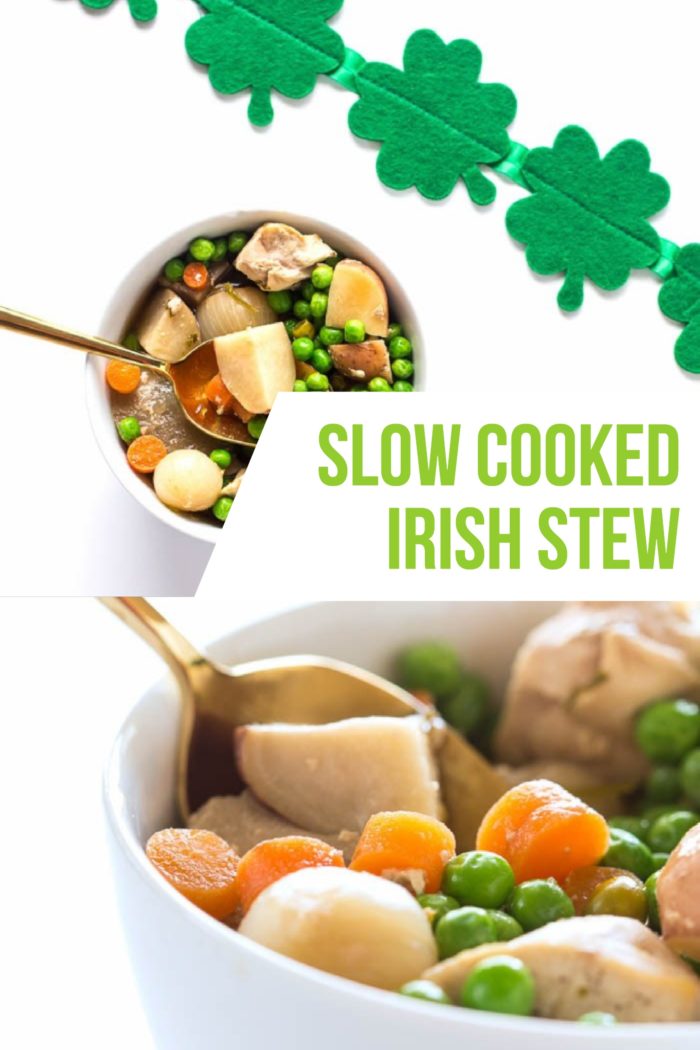 Slow Cooked Irish Stew with Chicken for St. Patrick's Day Dinner 