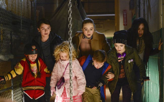 ADVENTURES IN BABYSITTING - "Adventures in Babysitting," inspired by the hugely popular 1980s film of the same name, is an upcoming Disney Channel Original Movie starring Sabrina Carpenter (of Disney Channel's hit comedy series "Girl Meets World") and Sofia Carson (of the hit Disney Channel Original Movie "Descendants"). In "Adventures in Babysitting," a dull evening for two competing babysitters, Jenny (Sabrina Carpenter) and Lola (Sofia Carson), turns into an adventure in the big city as they hunt for one of the kids who somehow snuck away. The Disney Channel Original Movie will premiere summer 2016. (Disney Channel/Ed Araquel) MADISON HORCHER, MAX GECOWETS, MALLORY JAMES MAHONEY, JET JURGENSMEYER, SABRINA CARPENTER, NIKKI HAHN, SOFIA CARSON