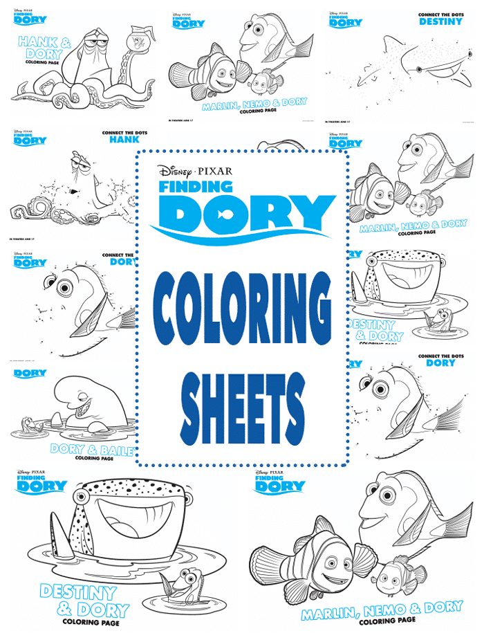 Finding Dory Party Coloring Sheets April Golightly