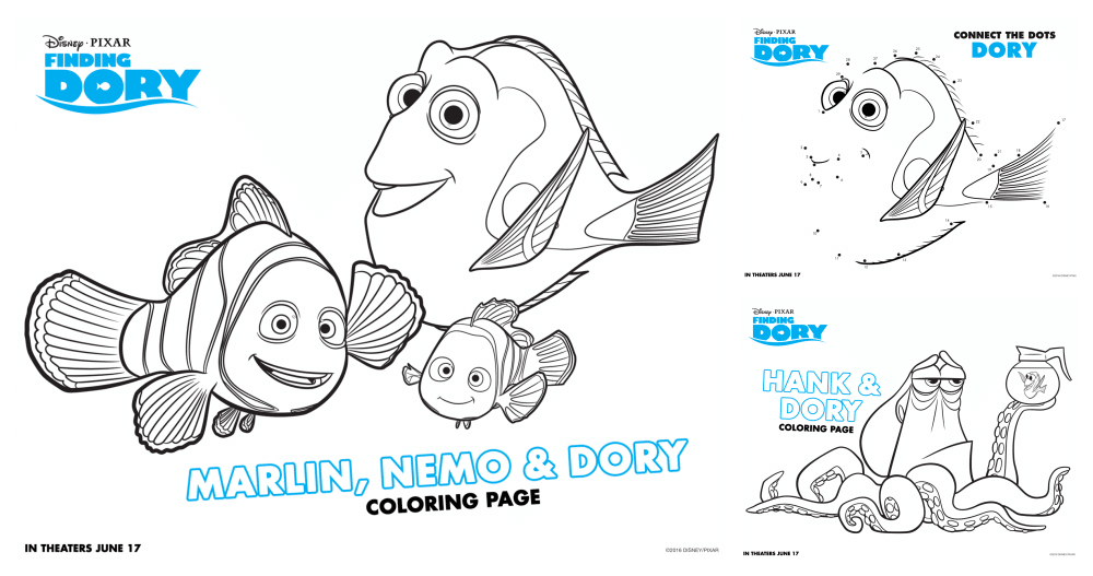 Finding Dory Coloring Sheets