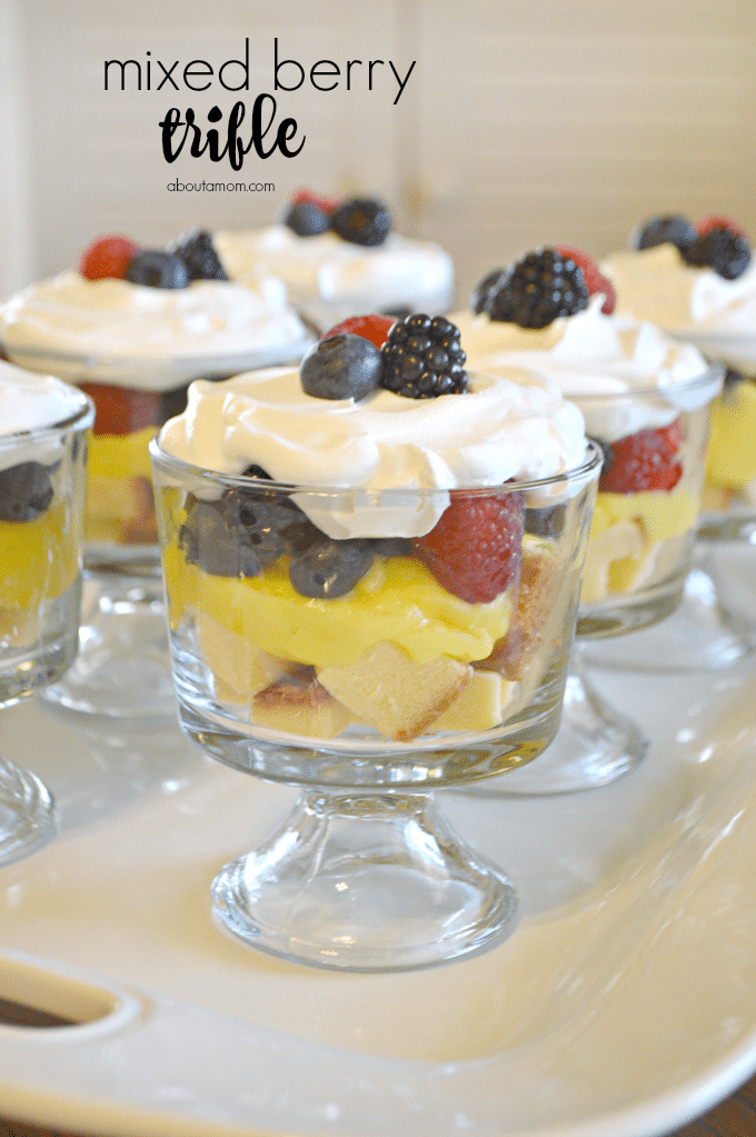 Mixed Berry Trifle from About a Mom