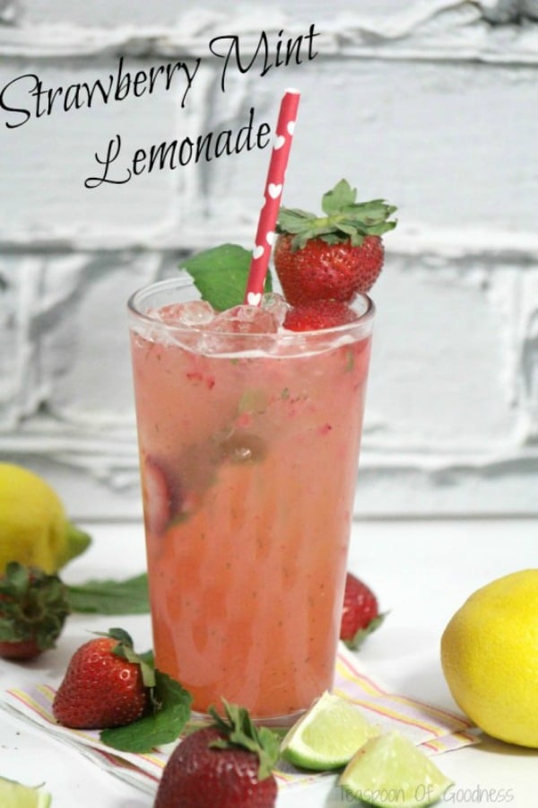 Strawberry Mint Lemonade from Teaspoon of Goodness