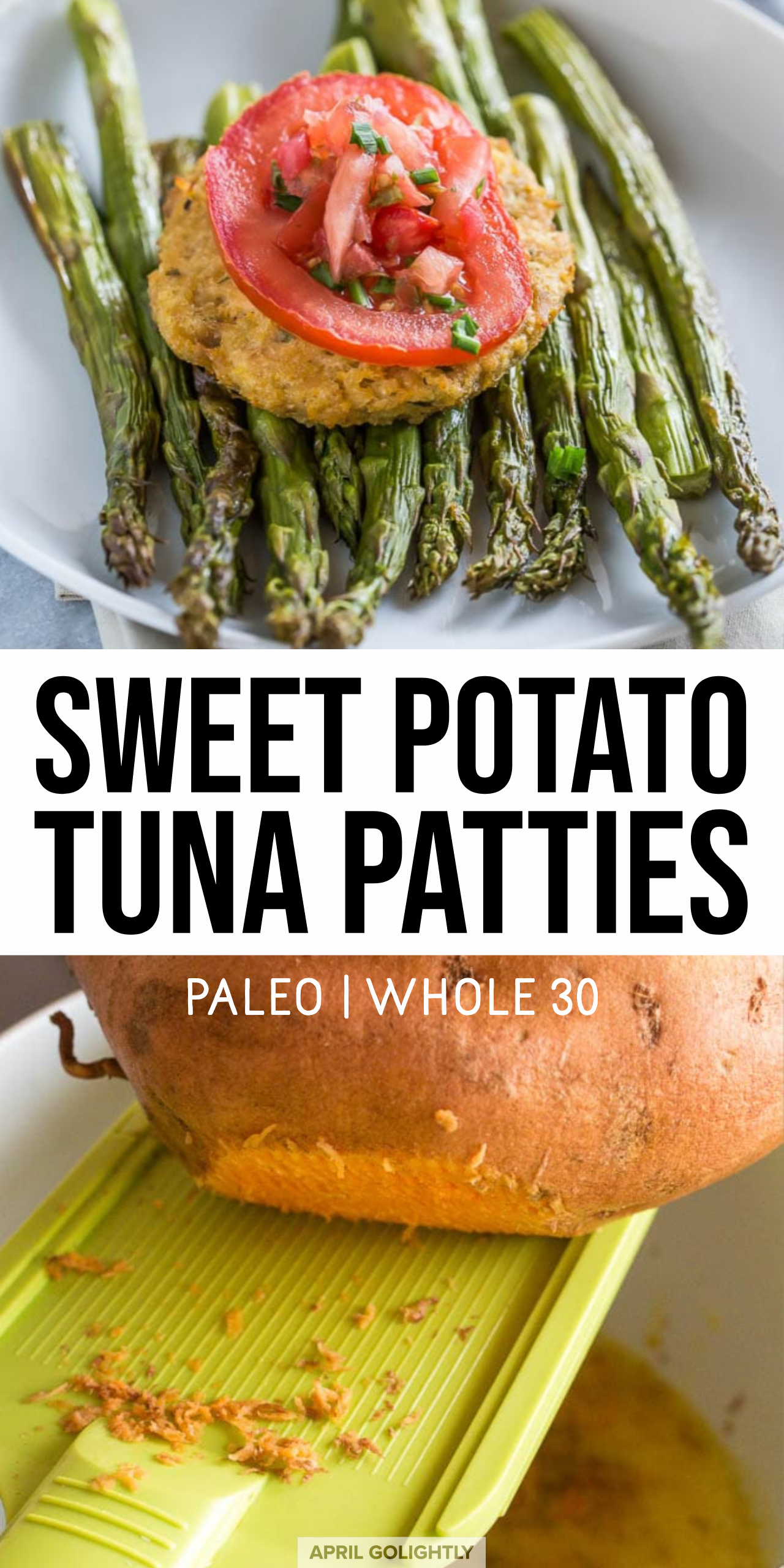 Tuna Patties with Shredded Sweet Potato - April Golightly