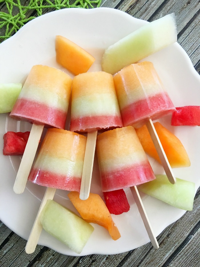 Cantelope, Honeydew and Watermelon Popsicles from Sweep Tight