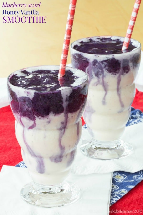 Blueberry Swirl Honey Vanilla Smoothie from Cupcakes and Kale Chips