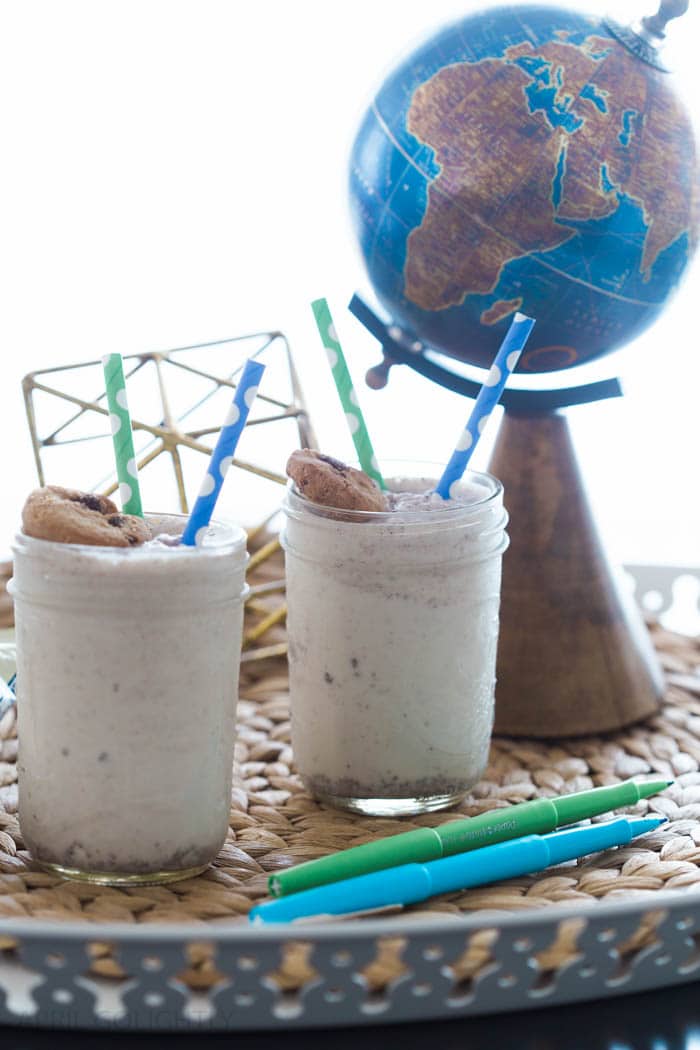 Cookies and Milk Smoothie made with Famous Amos Cookies for Back to School treat and dessert snack food