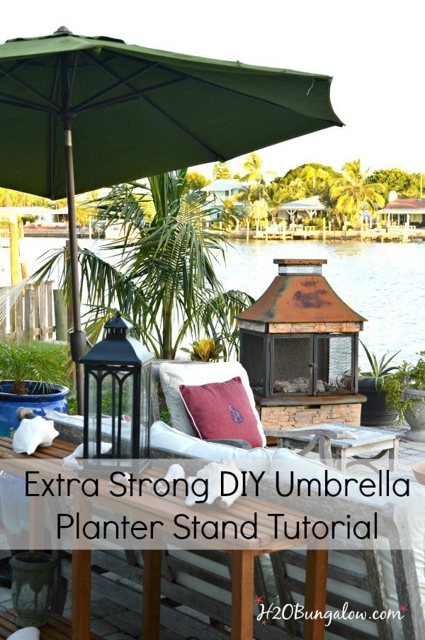 DIY Planter Umbrella Stand from H20 Bungalow