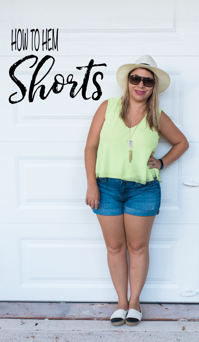 How to Hem Summer Shorts to the Length you Want - its easy to go from modest length to jean shorts with the help of Scotch™ Essentials Adjustable Hem Tape - easy DIY project 