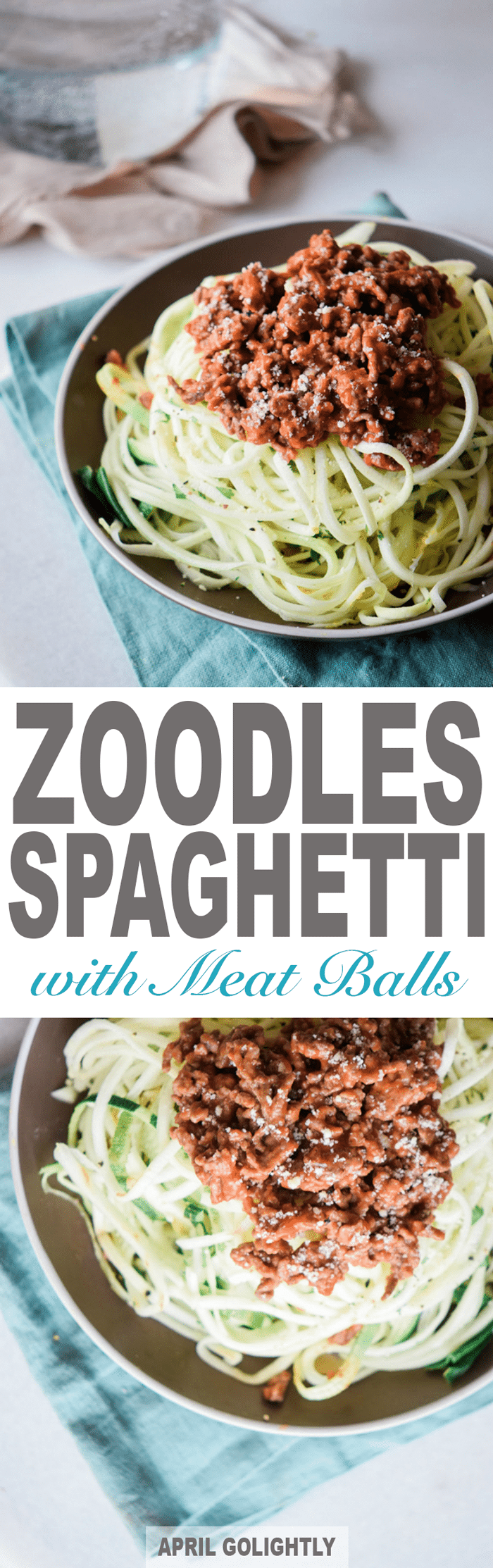Zoodles Spaggetti with Meat Balls Recipe 