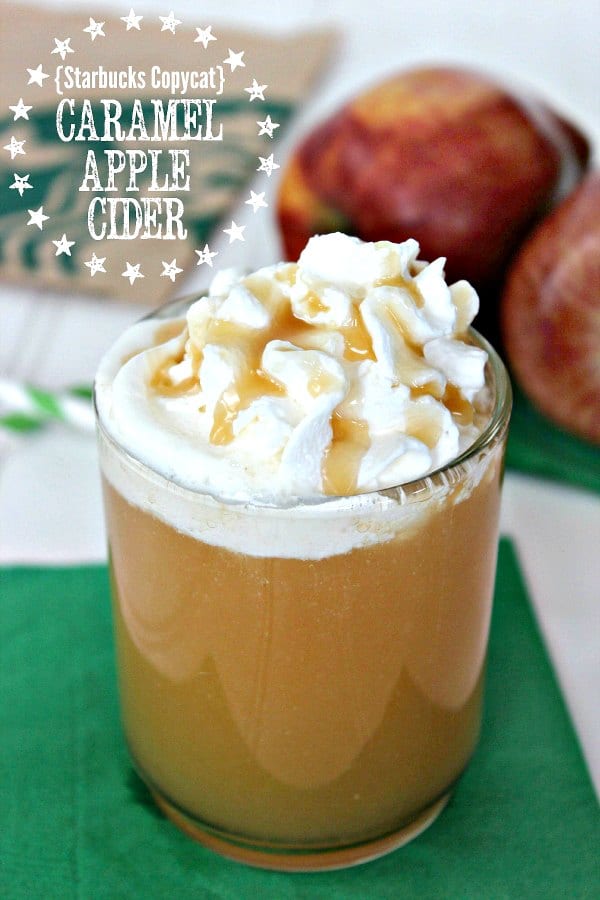 25 Apple Recipes - Caramel Apple Cider Recipe - copy cat starbucks 