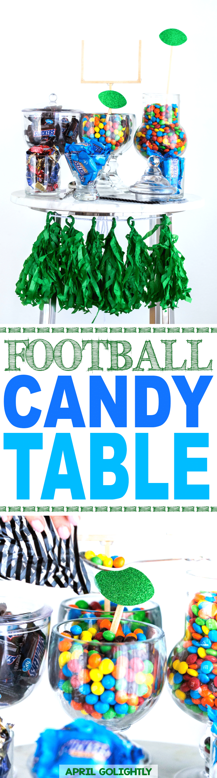 Football Party Candle Table for your sweet tooth and football loving guests and your next tailgate party