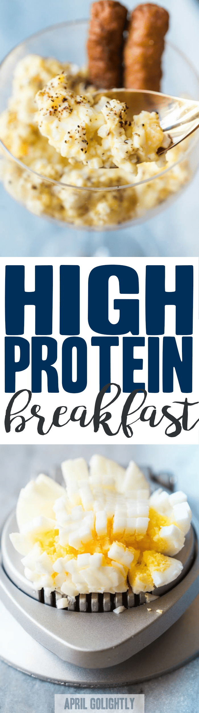 High Protein Breakfast – this healthy egg salad breakfast and sausage breakfast can be made in 15 minutes – it is low carb and you can make it ahead.