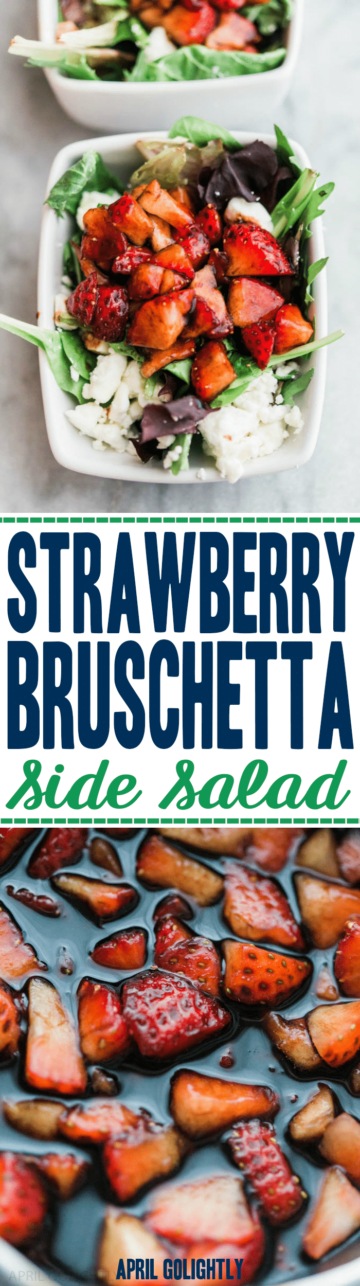 Strawberry Bruschetta Side Salad Recipe perfect healthy side salad and dish for any dinner this season #SundaySupper #FLStrawberry