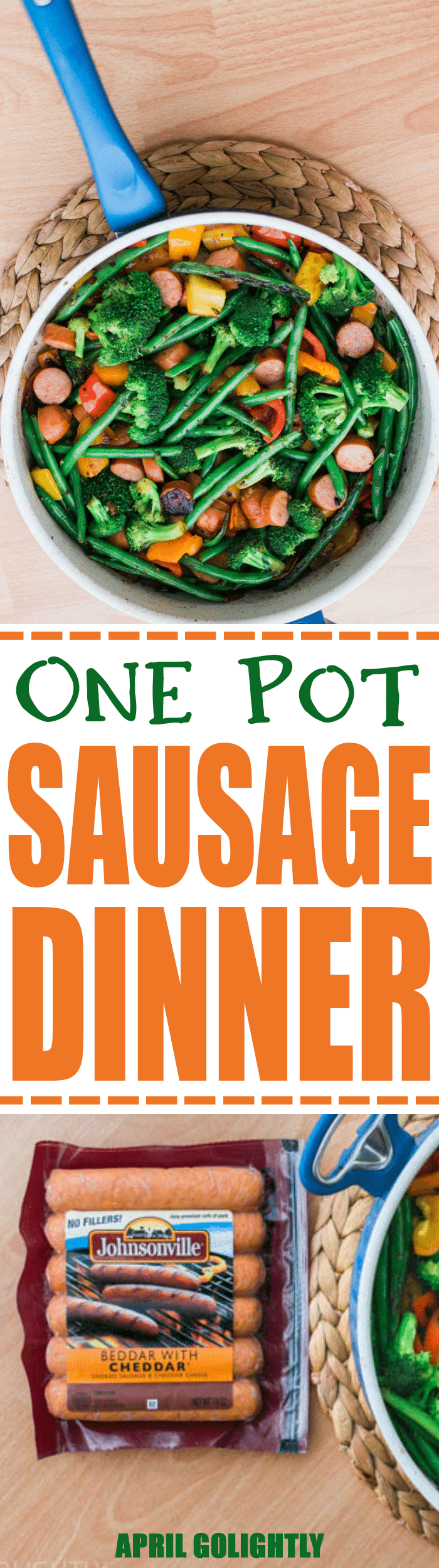 One Pot Quick Sausage and Veggie Dinner Recipe for the weekend supper that you can make fast without a ton of prep work 