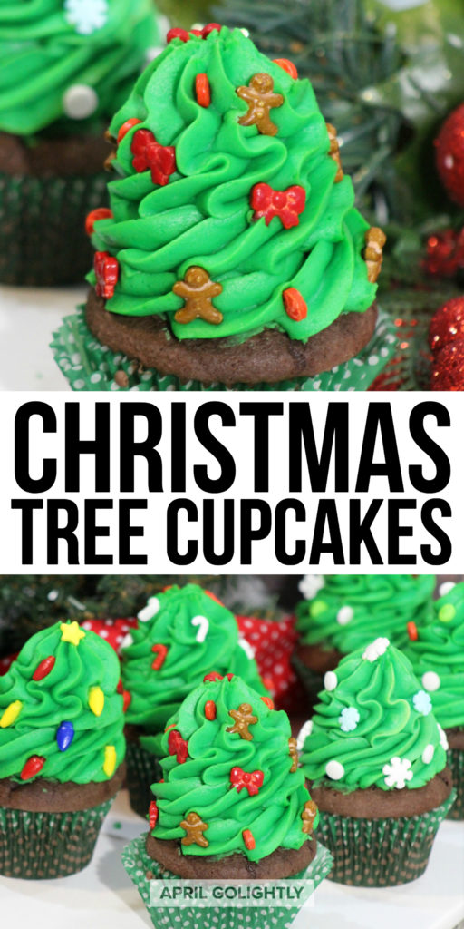 Christmas Tree Cupcakes - April Golightly