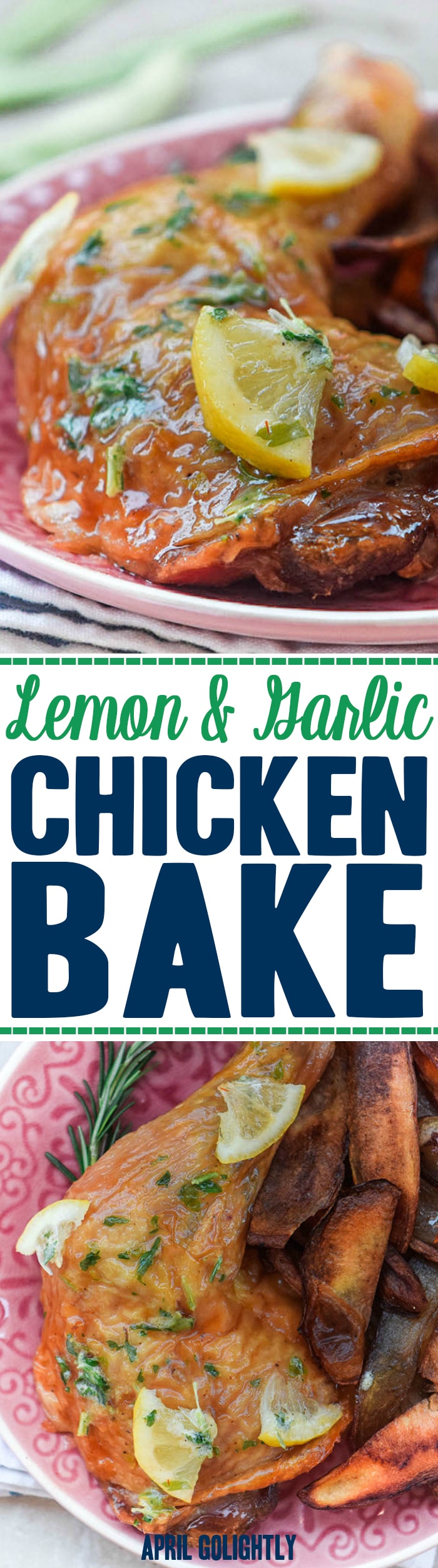 Easy Lemon Garlic Chicken Bake Recipe made baked chicken thighs in the oven 