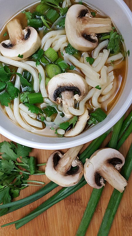 Easy Vegetarian Udon Noodle Soup 