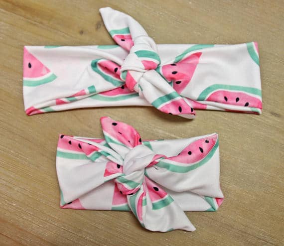 watermelon headbands for mom and daughter