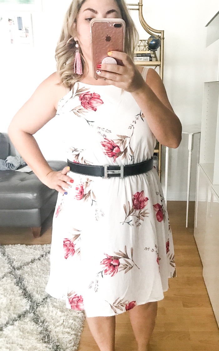 Trunk Club Review with Lush Floral Dress for Fall Transition