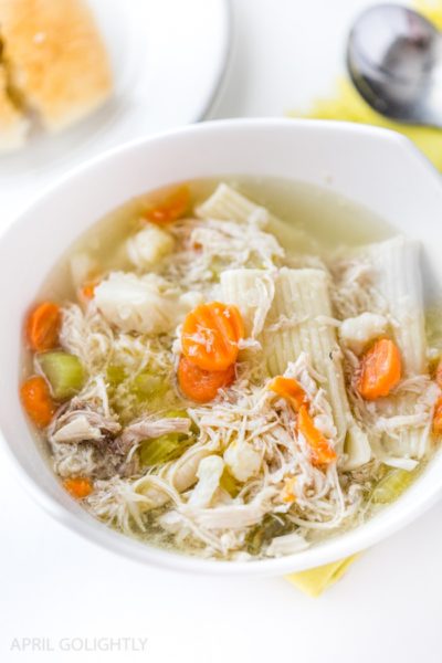 Instant Pot Chicken Soup Recipe with Whole Chicken - April Golightly
