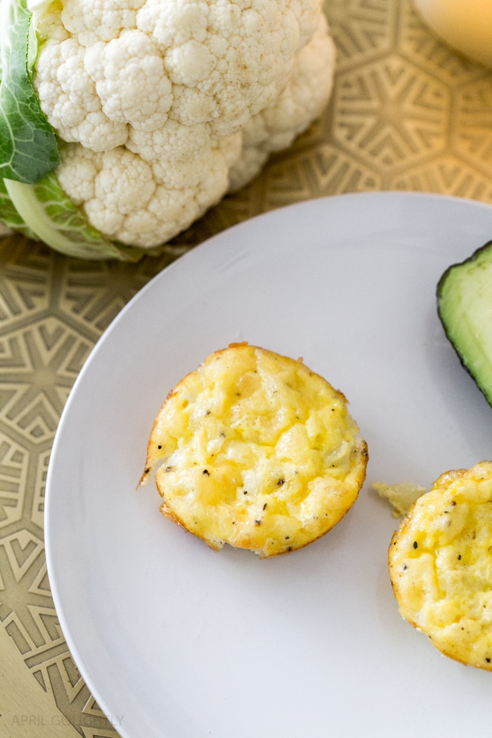 Low Carb Egg Muffins With Cauliflower Parmesan April Golightly
