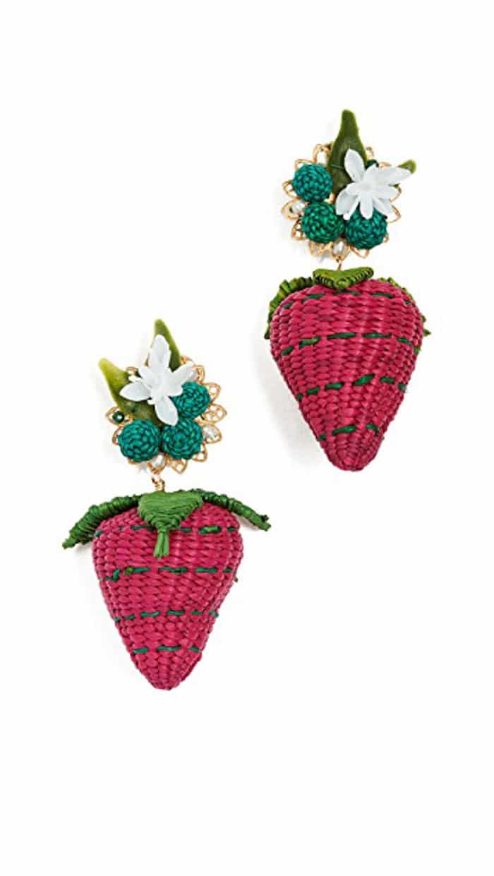 Woven Strawberry Earrings for Spring