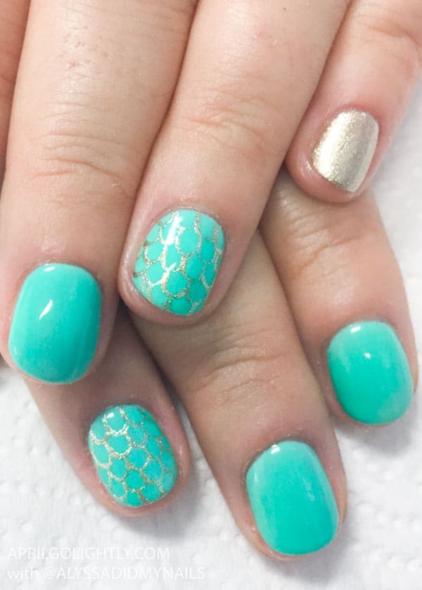 Mint Green Mermaid Nails designs for summer