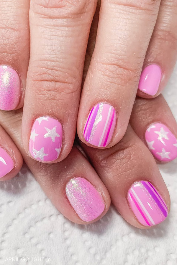 Pink Star Nails 