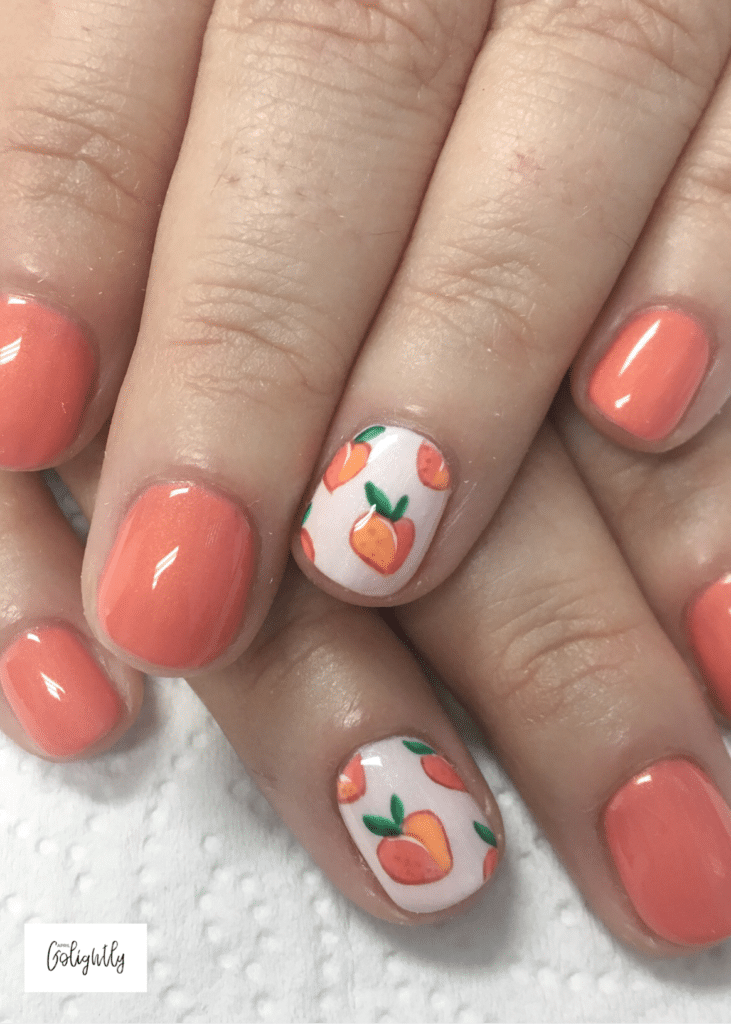 Peach Nail Art Designs for Fall Seasonal Fruit